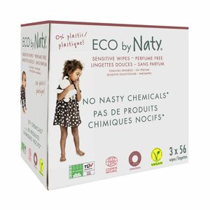 Naty ECO vlhčené ubrousky bez vůně - pro citlivou pokožku - výhodné balení 3 x 56 ks