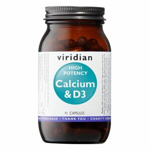 Viridian High Potency Calcium & D3 (Vápník s vitamínem D3) 90 kapslí