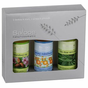 Saloos Mandlový olej 50 ml + Dětský měsíčkový olej 50 ml + Bio Aloe vera olej 50 ml dárková sada