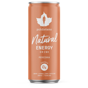 Puhdistamo Natural Energy Drink peach (Energetický nápoj - broskev) 330ml