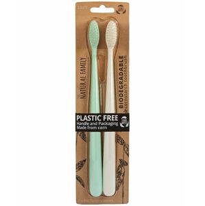 Jack N' Jill The Natural Family Co Bio Toothbrush Twin Pack - Rivermint & Ivory Desert