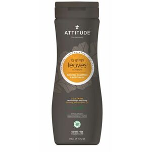 Přírodní pánský šampón & tělové mýdlo (2v1) s detoxikačním účinkem - normální vlasy Attitude Super leaves 473ml