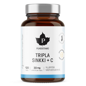 Puhdistamo Triple Zinc + Vitamin C (Zinek s vitamínem C) 120 kapslí