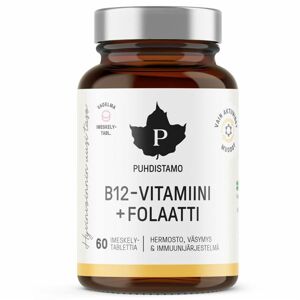 Puhdistamo Vitamin B12 Folate malina (Vitamín B12 s folátem Quatrefolic®) 60 pastilek